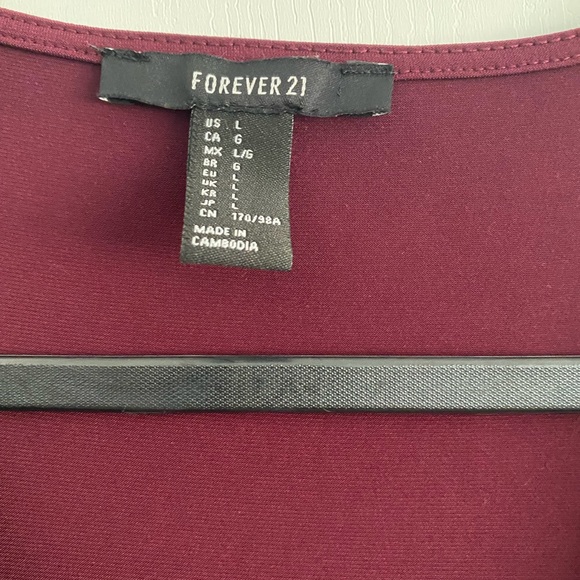 Maxi open slit burgundy dress size L long sleeve - Picture 2 of 3